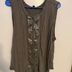 American Eagle Outfitters Olive Sequin Blouse